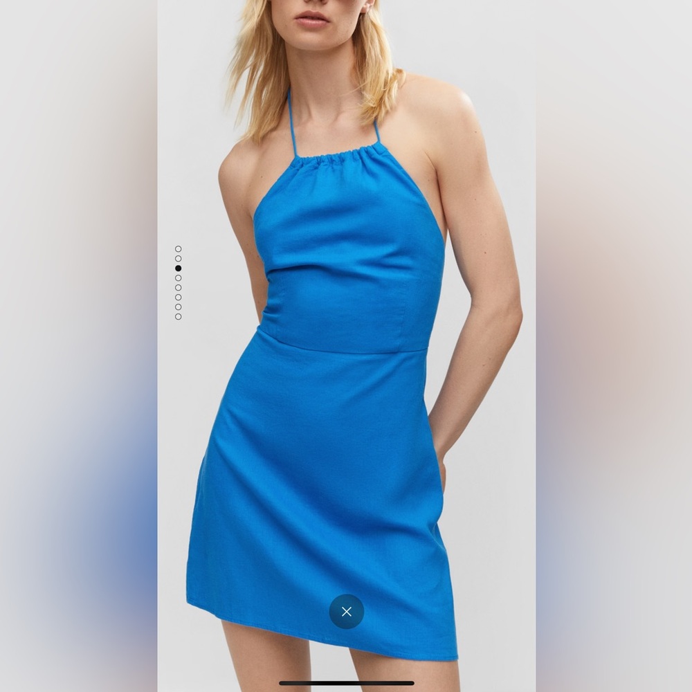 Mango linen dress with back opening